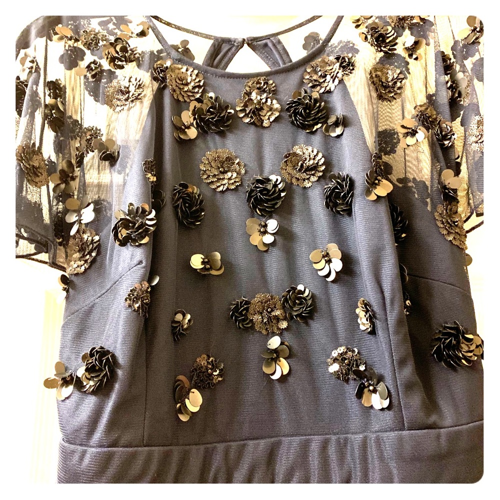 Gianni Bini Navy Blue Sequined Cocktail Dress